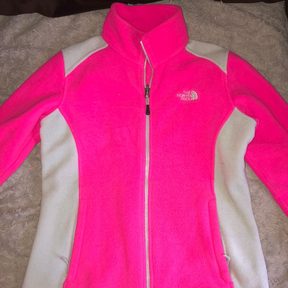 NORTH FACE white fleece jacket